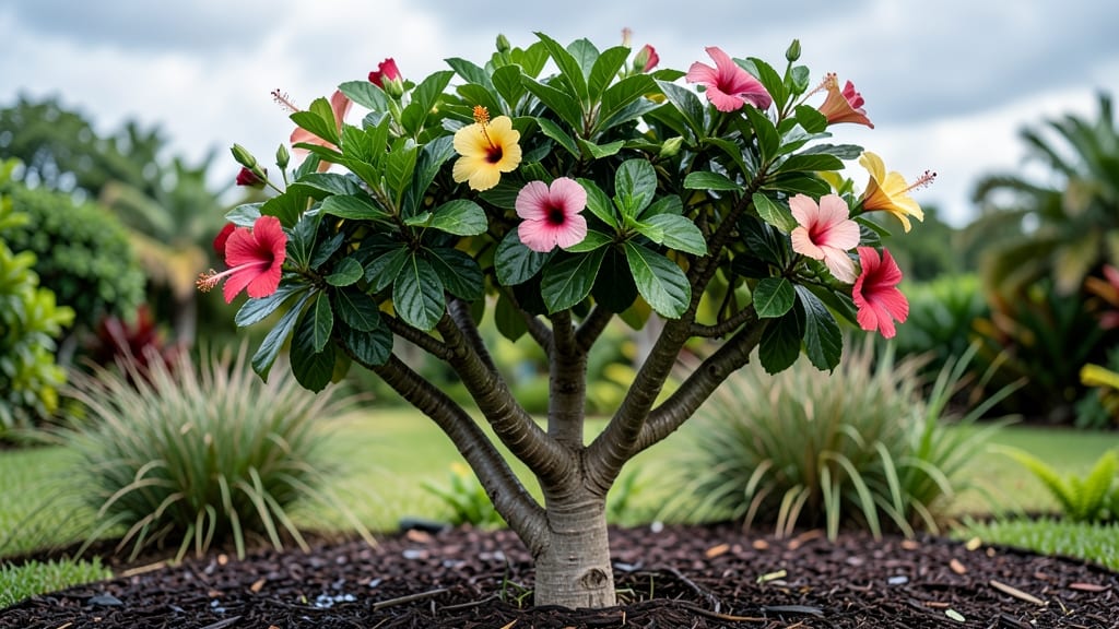 Braided Hibiscus Tree Full Grown: Architectural Canopy in 5 Years