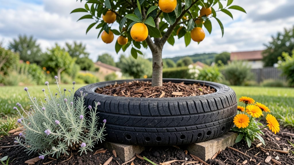 Orange Tree Tire Pruning: Modular Height Control for Small-Space Citrus